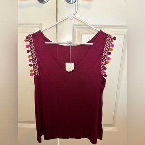 A New Day Maroon Tank Top